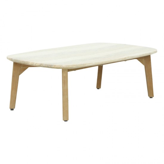 Σετ σαλονιού 4τμχ Peregine μασίφ ξύλο ευκαλύπτου-μπεζ ύφασμα