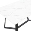 Tραπέζι Gemma λευκό μαρμάρου-μαύρο 140x80x75εκ