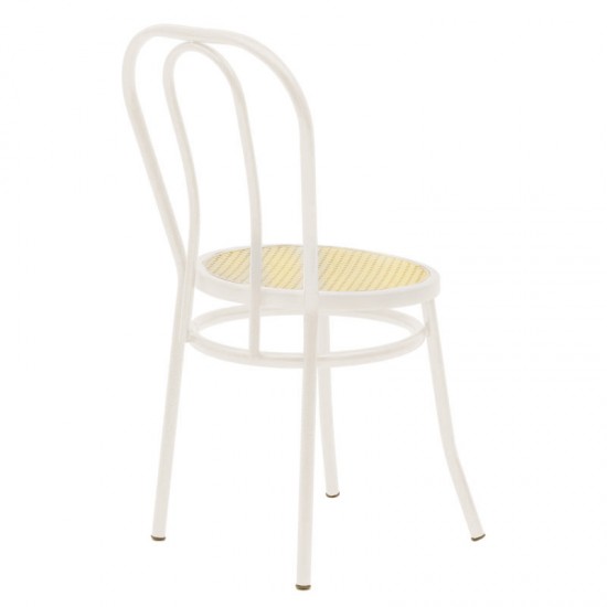 Καρέκλα Βιέννης pe rattan μπεζ-μέταλλο εκρού