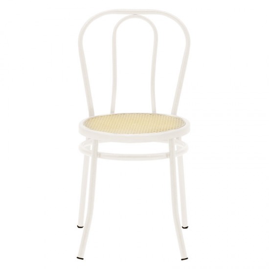 Καρέκλα Βιέννης pe rattan μπεζ-μέταλλο εκρού