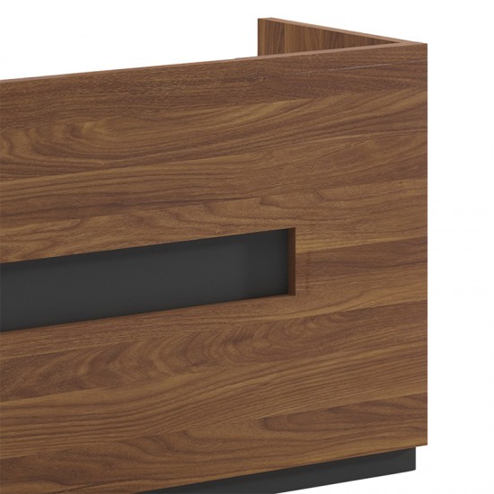 Γραφείο reception Oscar καρυδί-ανθρακί 180x65x76εκ
