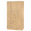 Ντουλάπα ρούχων τρίφυλλη Zelia με 3 συρτάρια χρώμα φυσικό mo 90x42x180εκ