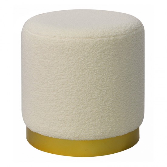 Σκαμπό Dash μπουκλέ κρεμ-χρυσό Φ35x35εκ