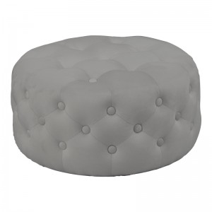 Σκαμπό-πουφ Ferdia βελούδο γκρι Φ59x28.5εκ