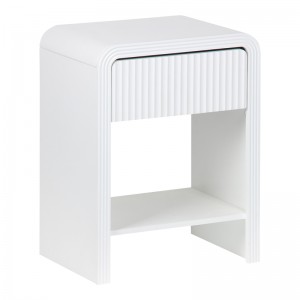 Κομοδίνο Zeplen MDF σε λευκή απόχρωση 40x30x53εκ