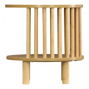 Κομοδίνο Nodial MDF/Bamboo σε φυσική απόχρωση Φ40x40εκ