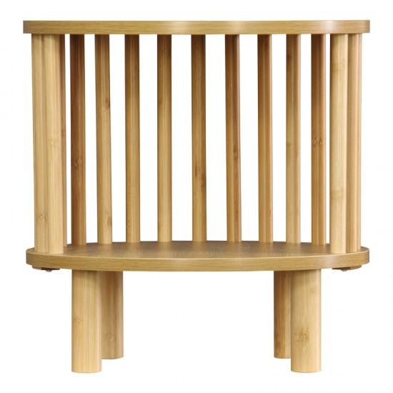 Κομοδίνο Nodial MDF/Bamboo σε φυσική απόχρωση Φ40x40εκ