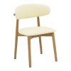 Καρέκλα Ubene rubberwood και pu σε καρυδί και μπεζ απόχρωση 46x58x79εκ