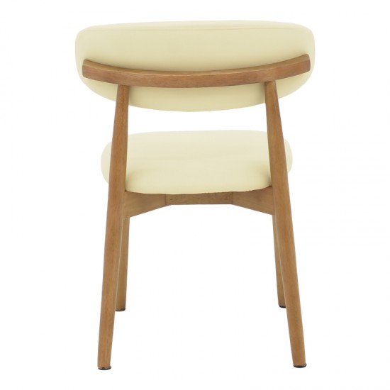Καρέκλα Ubene rubberwood και pu σε καρυδί και μπεζ απόχρωση 46x58x79εκ