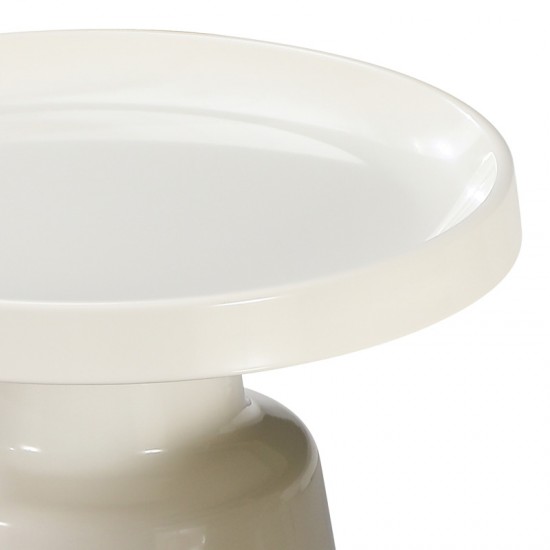 Βοηθητικό τραπέζι Ginoze μέταλλο σε λευκή απόχρωση Φ50x48.5εκ