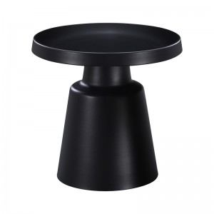 Βοηθητικό τραπέζι Ginoze Inart μέταλλο σε μαύρη απόχρωση Φ50x48.5εκ