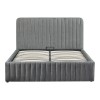 Κρεβάτι διπλό Zilin ύφασμα ανθρακί 160x200εκ