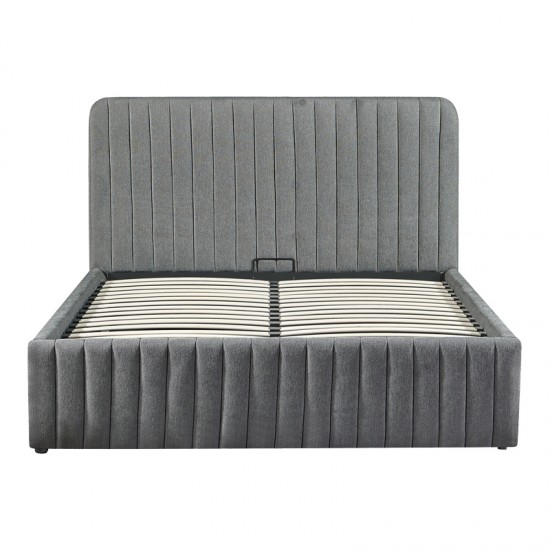 Κρεβάτι διπλό Zilin ύφασμα ανθρακί 160x200εκ