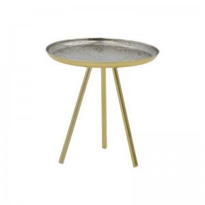 Βοηθητικό τραπέζι Jacksie Inart χρυσό μέταλλο Φ51x54εκ