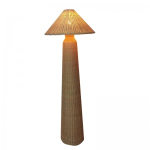 Φωτιστικό δαπέδου Mesulus Inart Ε27 φυσικό ρατάν Φ56.5x150εκ