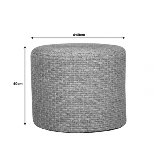 Σκαμπό Axar γιούτα σε φυσική απόχρωση Φ40x40εκ