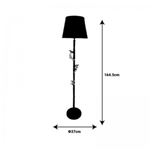 Φωτιστικό δαπέδου Zacro Inart E27 μαύρο-χρυσό μέταλλο Φ37x164.5εκ