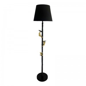 Φωτιστικό δαπέδου Zacro Inart E27 μαύρο-χρυσό μέταλλο Φ37x164.5εκ