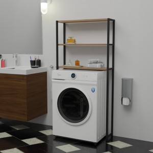 Έπιπλο πλυντηρίου Bothy oak-μαύρο μελαμίνης 70x21x150εκ