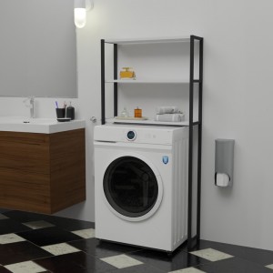 Έπιπλο πλυντηρίου Bothy λευκό-μαύρο μελαμίνης 70x21x150εκ