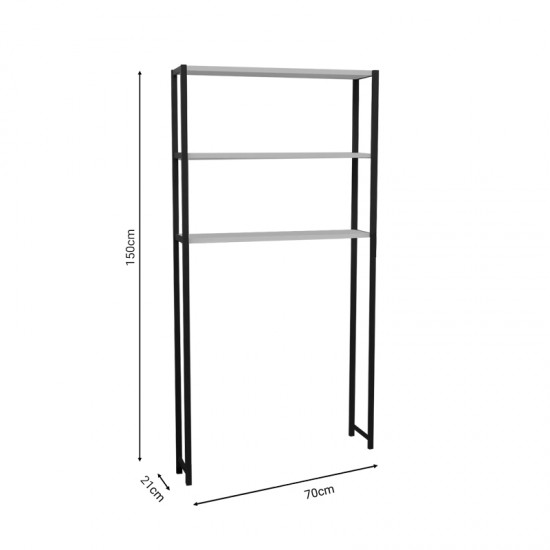 Έπιπλο πλυντηρίου Bothy λευκό-μαύρο μελαμίνης 70x21x150εκ