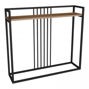Κονσόλα Convida oak με μαύρο μεταλλικό σκελετό 100x25x90εκ