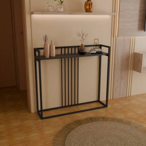 Κονσόλα Convida ανθρακί με μαύρο μεταλλικό σκελετό 100x25x90εκ