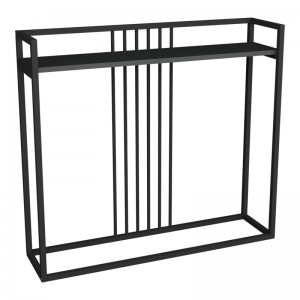 Κονσόλα Convida ανθρακί με μαύρο μεταλλικό σκελετό 100x25x90εκ