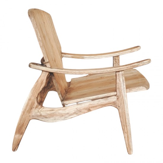 Πολυθρόνα Brazin φυσικό teak ξύλο 72x71x77εκ