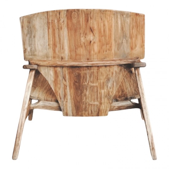 Πολυθρόνα Brazin φυσικό teak ξύλο 72x71x77εκ