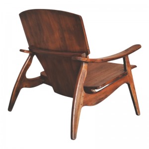 Πολυθρόνα Brazin καρυδί teak ξύλο 72x71x77εκ