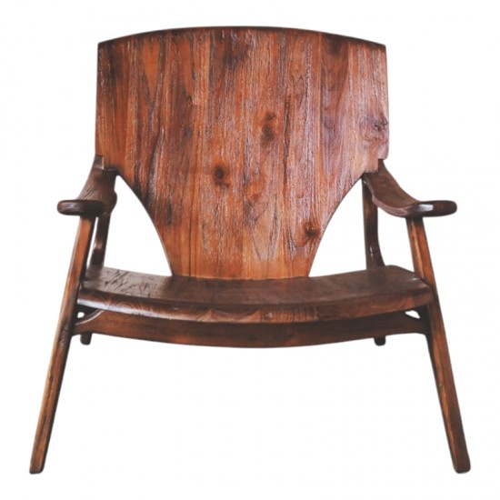 Πολυθρόνα Brazin καρυδί teak ξύλο 72x71x77εκ