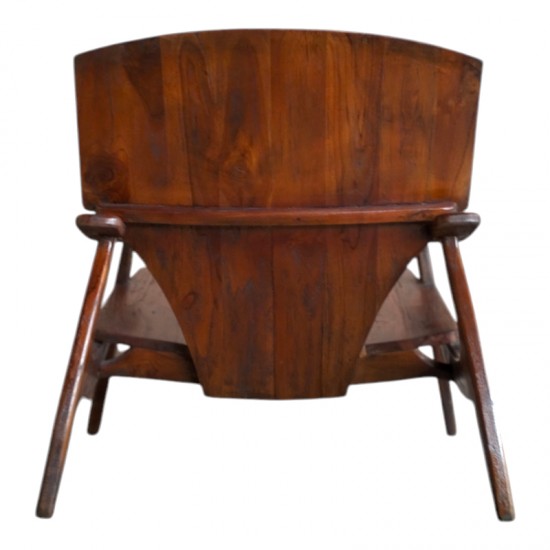 Πολυθρόνα Brazin καρυδί teak ξύλο 72x71x77εκ