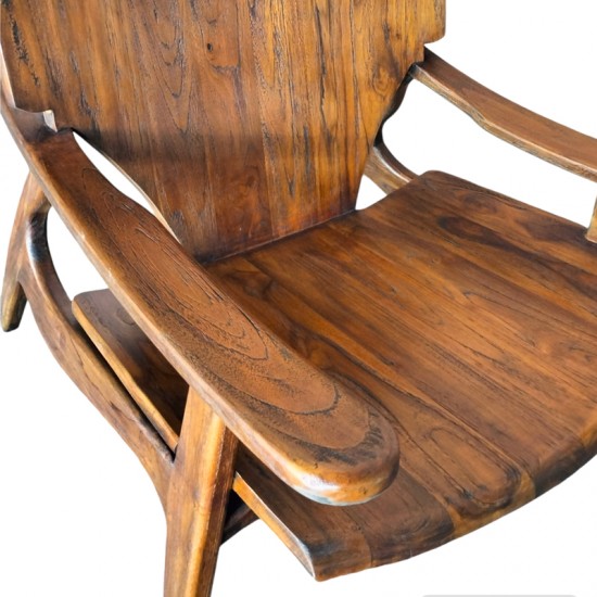 Πολυθρόνα Brazin καρυδί teak ξύλο 72x71x77εκ