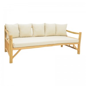 Καναπές Roziana φυσικό teak ξύλο 210x100x80εκ