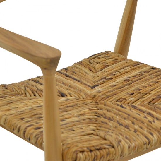 Πολυθρόνα Denverone φυσικό teak ξύλο και banana rope 57x54x79εκ