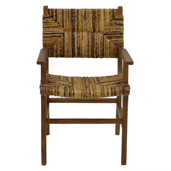 Πολυθρόνα Refane φυσικό teak ξύλο-banana σχοινί 55x60x85εκ