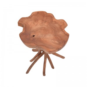 Βοηθητικό τραπέζι Ceniole teak ξύλο σε φυσική απόχρωση 44x42x40εκ