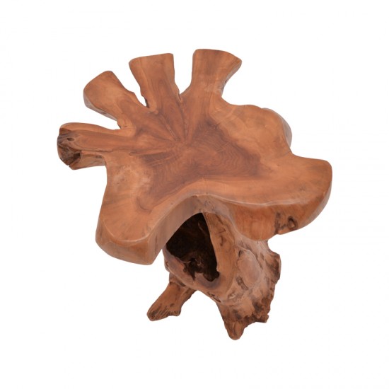 Βοηθητικό τραπέζι Mushile teak ξύλο σε φυσική απόχρωση 30x35x45εκ