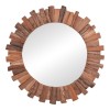 Καθρέπτης Rounder teak ξύλο σε φυσική απόχρωση Φ100x5εκ