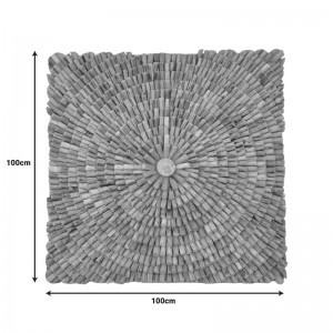 Επιτοίχιο διακοσμητικό Wallen teak ξύλο σε φυσική απόχρωση 100x100x5εκ