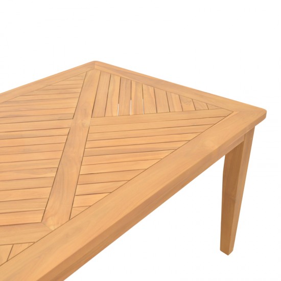 Τραπεζαρία σετ 7τεμ. Banou-Mady teak ξύλο σε φυσική απόχρωση 200x100x75εκ