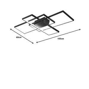 Φωτιστικό οροφής Luxane μαύρο μέταλλο 105x60x7εκ