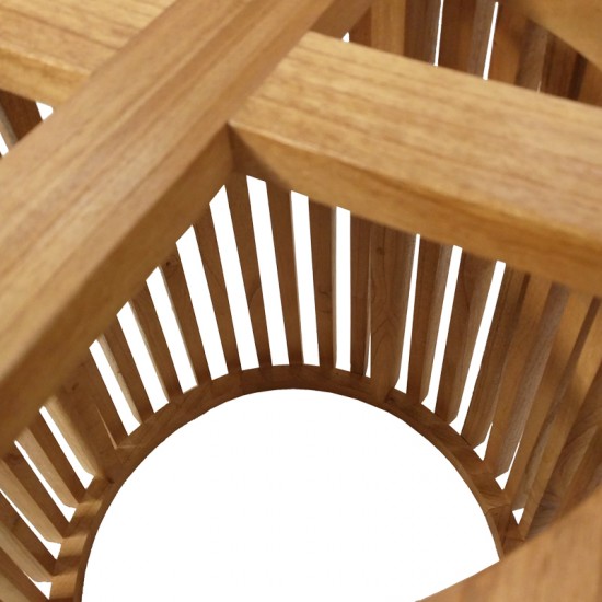 Τραπέζι Kenda mindi ξύλο σε φυσική απόχρωση Φ120x75εκ