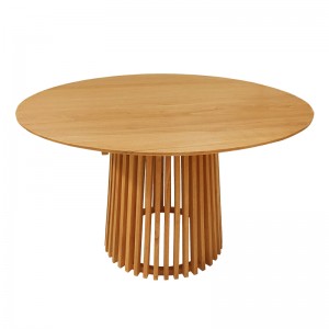 Τραπέζι Kenda mindi ξύλο σε φυσική απόχρωση Φ120x75εκ