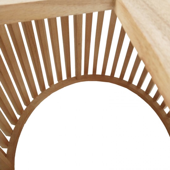 Τραπέζι Kenda mindi ξύλο σε φυσική απόχρωση Φ150x75εκ