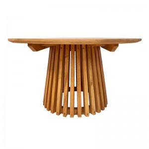 Τραπέζι σαλονιού Kenda mindi ξύλο σε φυσική απόχρωση Φ80x45εκ