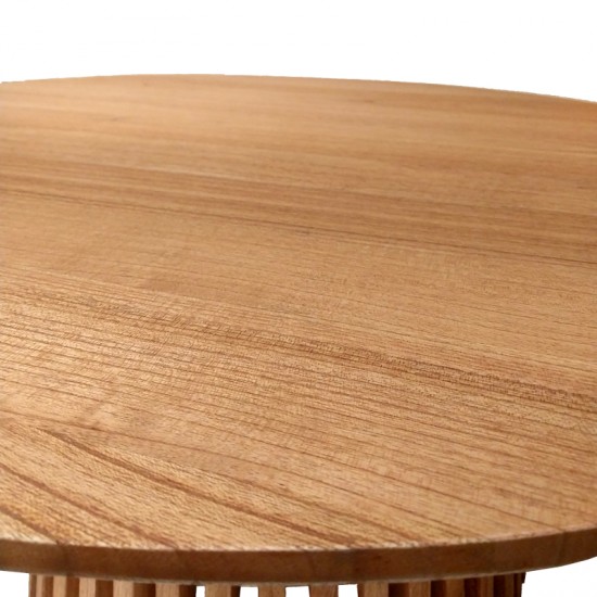 Τραπέζι σαλονιού Kenda mindi ξύλο σε φυσική απόχρωση Φ100x45εκ