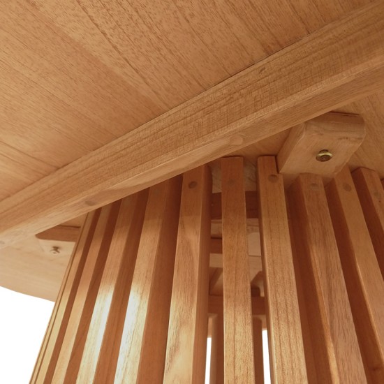 Τραπέζι σαλονιού Kenda mindi ξύλο σε φυσική απόχρωση Φ100x45εκ