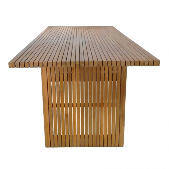 Τραπέζι Zibra teak ξύλο σε φυσική απόχρωση 220x100x75εκ